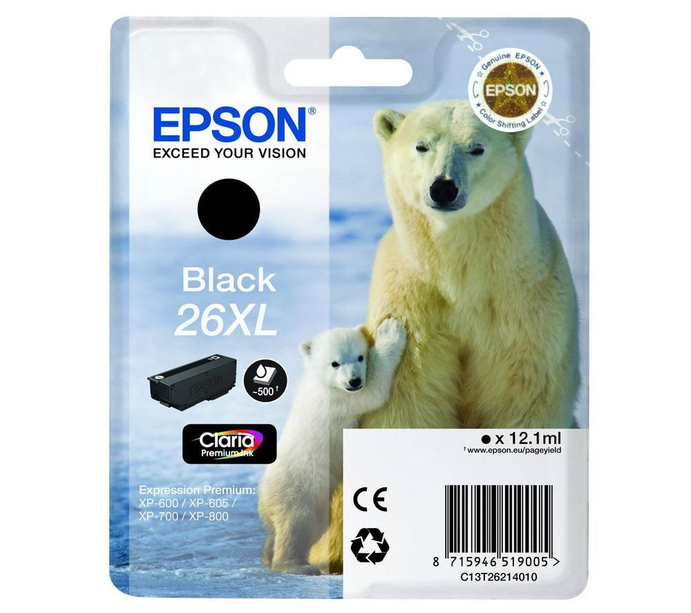 EPSON INK CARTRIDGE 26XL BLACK