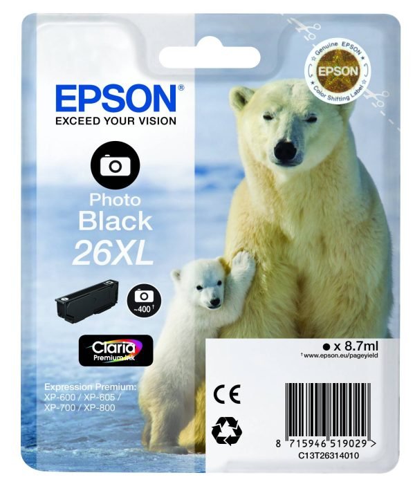 EPSON INK CARTRIDGE 26XL PHOTO BLACK