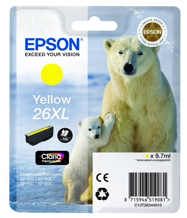 EPSON INK CARTRIDGE 26XL YELLOW
