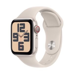 Apple Watch SE GPS + Cellular 44mm Starlight Aluminium Case with Starlight Sport Band - S/M