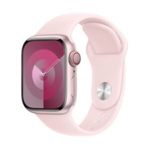 Apple Watch Series 9 GPS + Cellular 41mm Pink Aluminium Case with Light Pink Sport Band - S/M