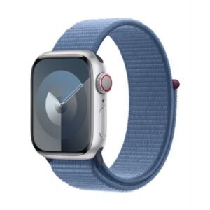 Apple Watch Series 9 GPS + Cellular 41mm Silver Aluminium Case with Winter Blue Sport Loop