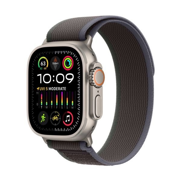 Apple Watch Ultra 2 GPS + Cellular, 49mm Titanium Case with Blue/Black Trail Loop - S/M