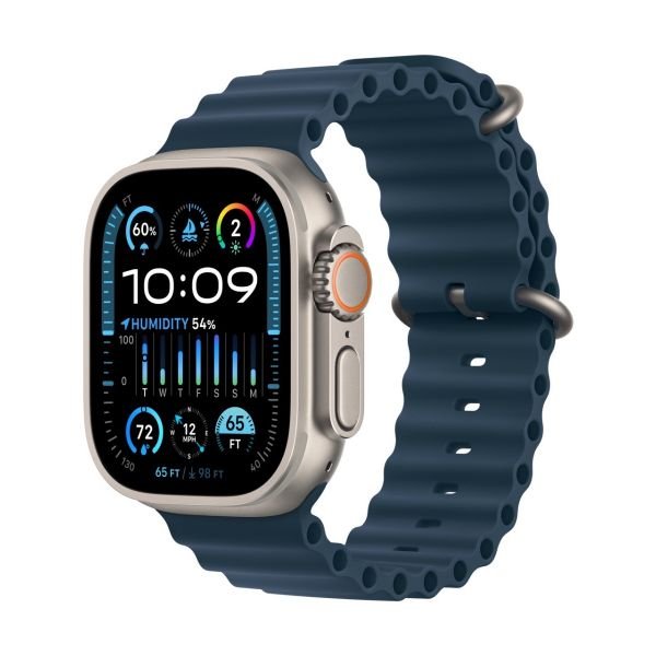 Apple Watch Ultra 2 GPS + Cellular, 49mm Titanium Case with Blue Ocean Band