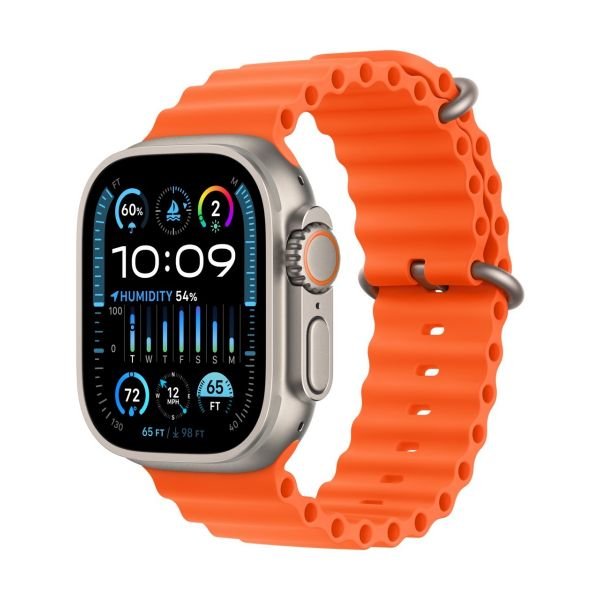 Apple Watch Ultra 2 GPS + Cellular, 49mm Titanium Case with Orange Ocean Band