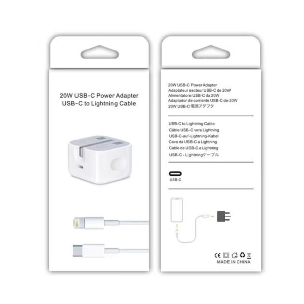 Type-C / USB-C 20W Travel Charger + USB-C / Type-C to Lightning Fast Charging Data Cable Set, UK Plug, Length: 2m - Image 2