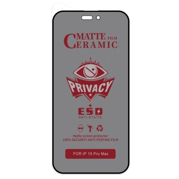 iPhone 15 Pro Max / 15 Plus Full Coverage Privacy Ceramic Film