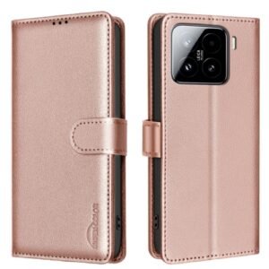 Xiaomi 15 Pro Flip Leather Phone Case Gold