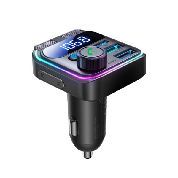 JOYROOM 48W Dual-Mic Car Wireless FM Transmitter Black - Image 3