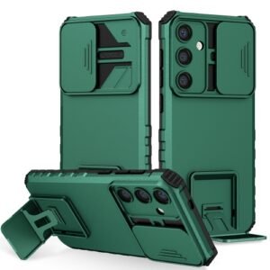 Samsung Galaxy S25 5G Holder Sliding Camshield Phone Case Dark Green
