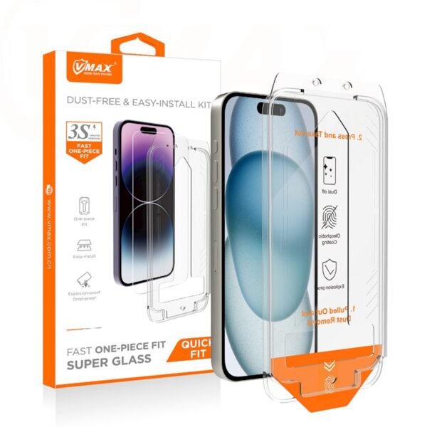 iPhone 15 Plus Easy Install Vmax Tempered Glass