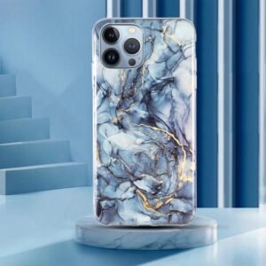 iPhone 14 Pro Marble Phone Case Blue