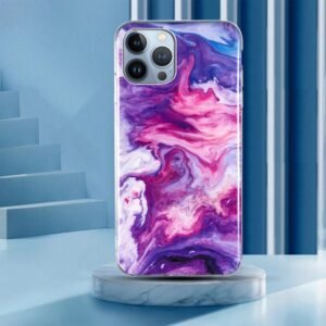 iPhone 14 Pro Marble Phone Case Purple