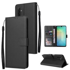 Samsung Galaxy A26 5G 3-Card Slots Flip Leather Phone Case Black