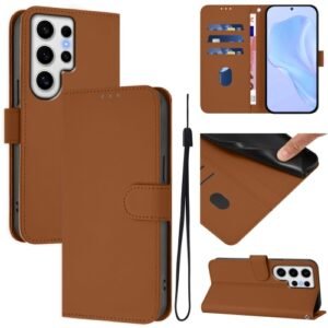 Samsung Galaxy S24 Ultra 5G Flip Leather Phone Case with Brown