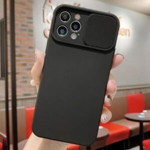 iPhone 14 Pro Max Slid Camera Cover Silicone Phone Case Black