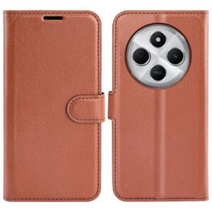 Xiaomi Redmi 14C 4G Flip Leather Phone Case with Holder Brown