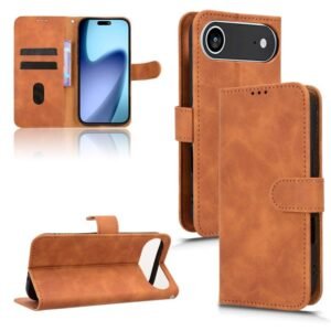iPhone Air Magnetic Flip Leather Phone Case Brown