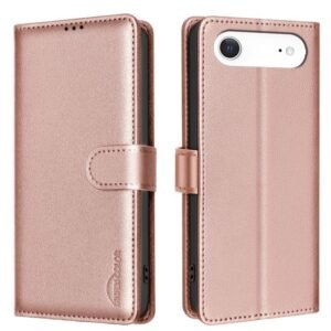 For iPhone Air Flip Leather Phone Case Rose Gold