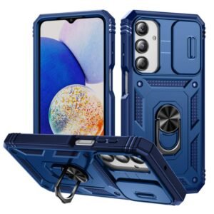 For Samsung Galaxy A26 5G / A17 5G / A16 Sliding Camshield Phone Case with Holder Navy Blue