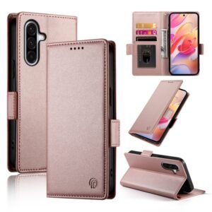 For Samsung Galaxy A26 5G / A16 / A17 4G Magnetic Leather Phone Case Rose Gold