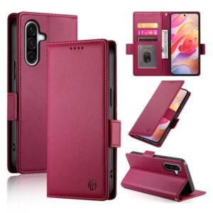 For Samsung Galaxy A26 5G / A16 / A17 4G Magnetic Leather Phone Case Wine Red