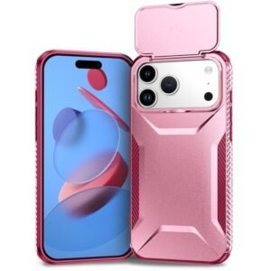 iPhone 17 Pro Max Sliding Camshield Phone Case Pink&Rose Red