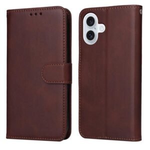 iPhone 17 Flip Leather Phone Case Brown