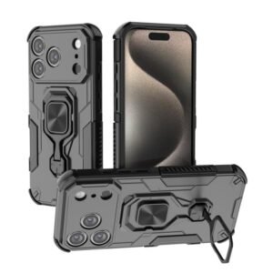 iPhone 17 Pro Metal Kickstand Phone Case Black
