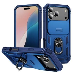 iPhone 17 Pro Sliding Camshield Phone Case with Holder Navy Blue