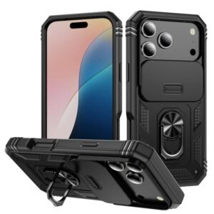 iPhone 17 Pro Sliding Camshield Phone Case with Holder Black