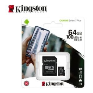 64GB Kingston Memory Card (Canvas Select Plus 100MB/s Read/1080P Recoding)
