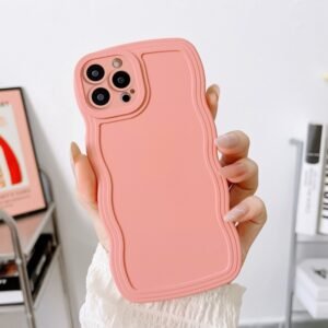 iPhone 15 Pro Max Wave Edge Silicone Phone CasePink