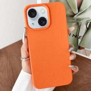iPhone 15 Leather Phone Case Orange