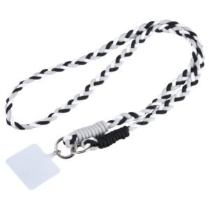 Universal Phone Three Strand Long Lanyard White Grey Black