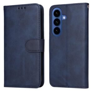 Samsung Galaxy S26+ 5G Classic Flip Leather Phone Case Blue