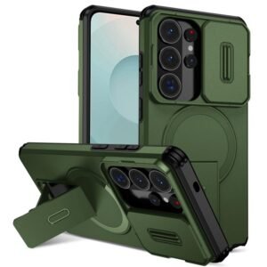 Samsung Galaxy S26 Ultra 5G Sliding Camshield MagSafe Holder Phone Case Green