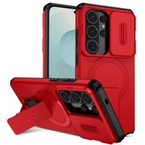 Samsung Galaxy S26 Ultra 5G Sliding Camshield MagSafe Holder Phone Case Red