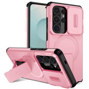 Samsung Galaxy S26 Ultra 5G Sliding Camshield MagSafe Holder Phone Case Pink