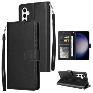 Samsung Galaxy S26 5G 3-Card Slots Leather Phone Case Black