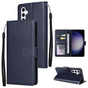 Samsung Galaxy S26 5G 3-Card Slots Leather Phone Case Blue