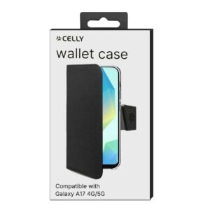 Celly Wallet Case for Samsung Galaxy A17 4G/5G, Black