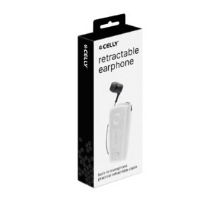 CELLY BHCLIPBK Bluetooth Mono In-Ear Headset, White