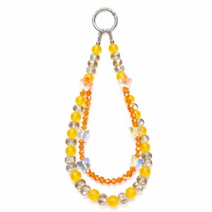 Fog Bead Flower Double-Layer Crystal Chain Orange